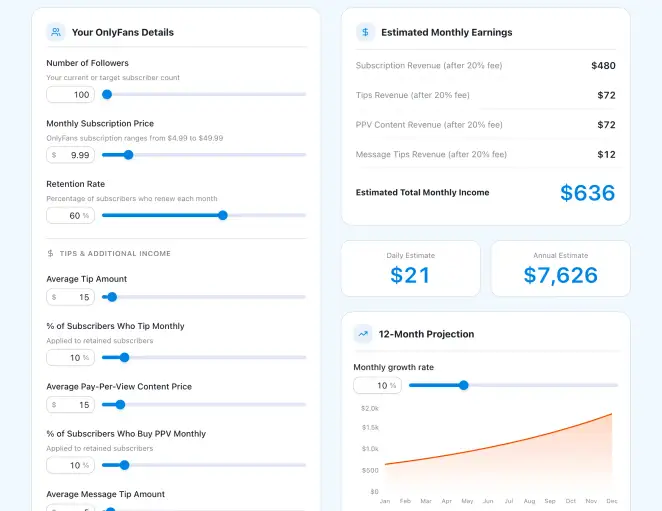 OnlyFans Earnings Calculator